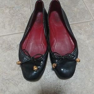 Pair of used leather Gucci ballerina flats